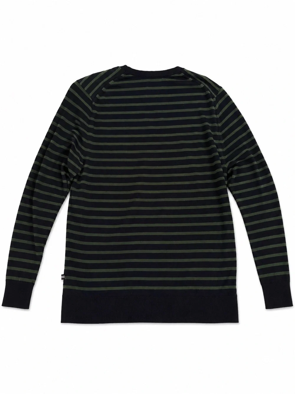 Nautica Navy & Green Striped Crewneck Sweater